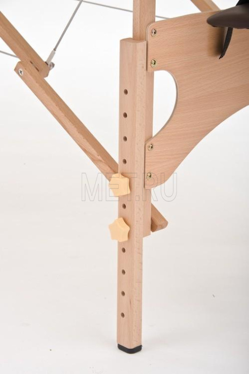Wendermann Wood 02 Стол массажный переносной трёхсекционный, деревянный, коричнево-кремовый MET