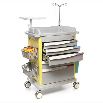 Тележка внутрибольничной скорой помощи с цветовой кодировкой