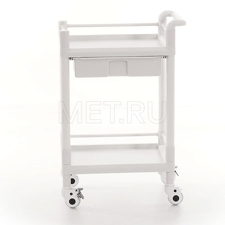 МЕТ SPY-120 Столик манипуляционный с 1 ящиком и 2 полками MET