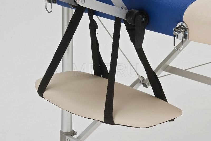 Med-Mos JFAL01А Стол массажный переносной трехсекционный алюминиевый, сине-кремовый MET